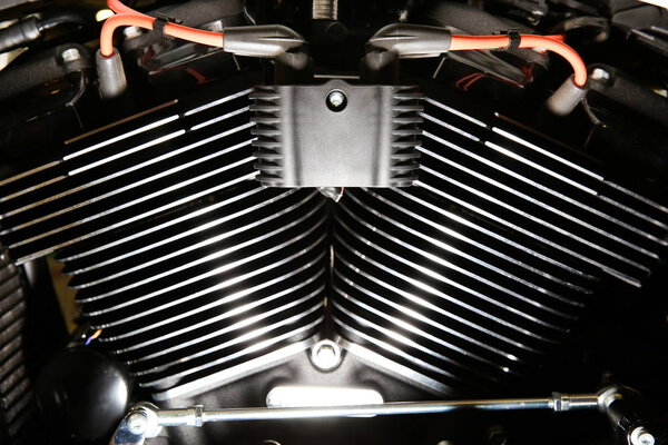 фон V-образного двигателя мотоцикла
 