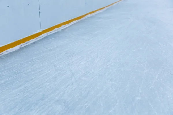 Textura Patins Gelo Traços Gelo Azul — Fotografia de Stock