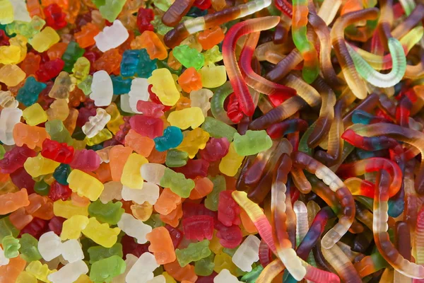 Masticar Mermelada Cerca Dulces Mascar Multicolores — Foto de Stock