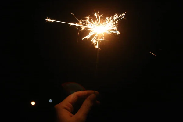 Sparkler Black Background — Stock Photo, Image