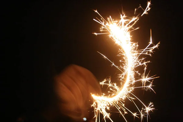 Sparkler Black Background — Stock Photo, Image