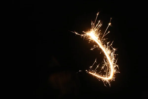 Sparkler Black Background — Stock Photo, Image