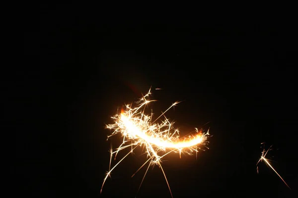 Sparkler Fundo Preto — Fotografia de Stock