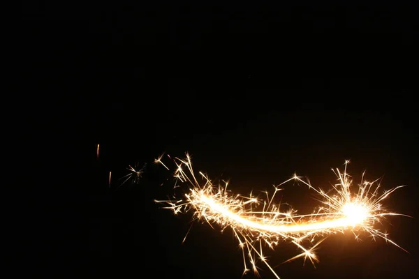 Sparkler Fundo Preto — Fotografia de Stock