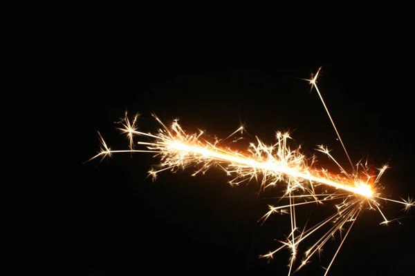 Sparkler Fundo Preto — Fotografia de Stock