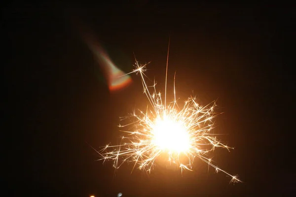 Sparkler Black Background — Stock Photo, Image