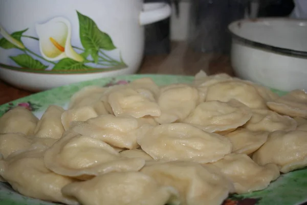 Makanan Nasional Ukrain Vareniki Nya — Stok Foto