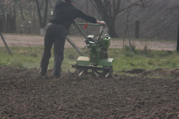 Landbouwer Het Veld — Stockfoto