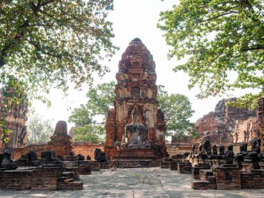 Tayland mimarisi Antik çağlarda, çoğu malzeme tuğla ve harçtır, bir duvar ve zemin oluşturur, çevreleyen bölgede güzel bir Buda heykeli vardır, aydınlık bir günde,