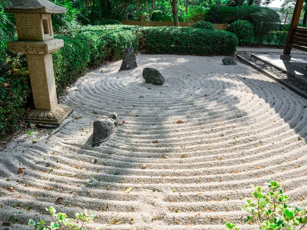 Pedra Jardim Zen Scree Rock Style Japão Aldeia Japonesa Ayutthaya — Fotografia de Stock