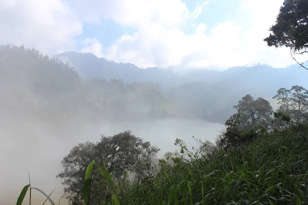 Landschaft Ranu Gumbolo Bergsee Tengger Bromo Semeru Park Ostjava Indonesien — Stockfoto