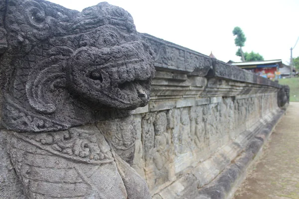 Escultura Templo Penatarano Templo Hindu Guarda Kelud Blitar Java Leste — Fotografia de Stock