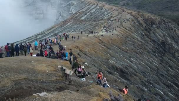 Atmosféra Vrcholu Hory Ijen Crater Bondowoso City Banyuwangi East Java — Stock video