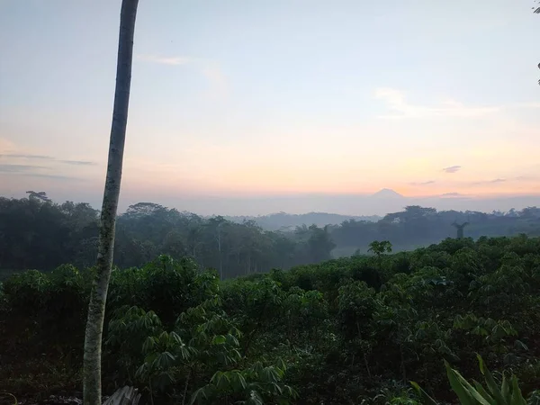 Soleil Lève Dans Beau Village Montagne Indonésie — Photo