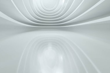 Geniş zemini ve 3D görüntüsü olan boş bir bina..