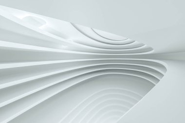 Geniş zemini ve 3D görüntüsü olan boş bir bina..