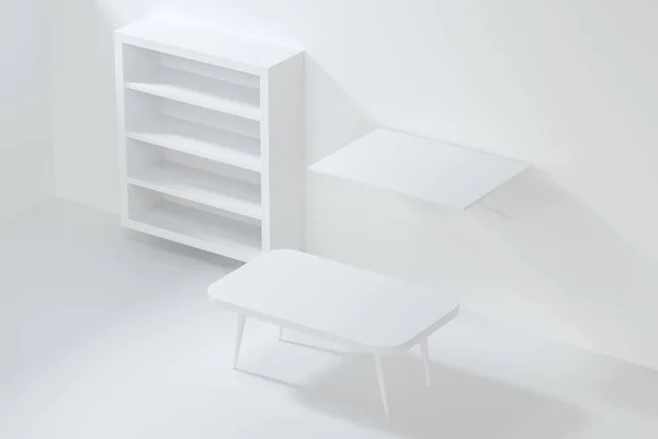 Modelo de muebles en la sala de estar, 3d renderizado . — Foto de Stock
