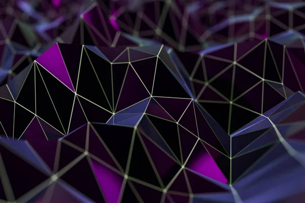 Driehoekig vlak met structuurlijnen, 3D-weergave. — Stockfoto