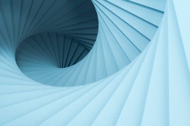 Üçgen şekilli, boş ve girdaplı kağıt kartlar, 3D oluşturma.