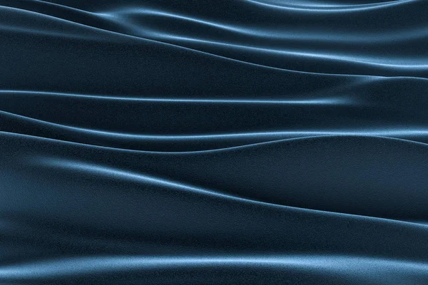 Virtaava ja heiluttava sininen kangas tausta, 3d renderöinti . — kuvapankkivalokuva