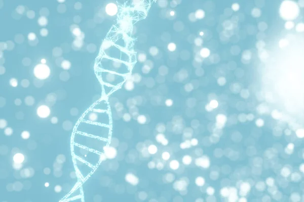 DNS-részecskék és szórt izzó vonalak, 3d renderelés. — Stock Fotó