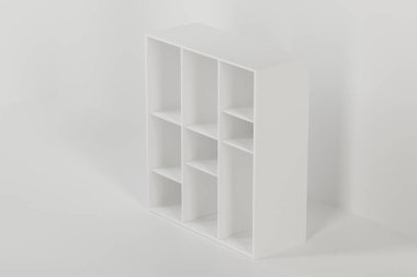 Boş yeni evdeki boş dolap, 3D görüntüleme.