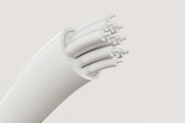 Kabel s prodlouženým jádrem, elektronický konektor, 3d rendering. — Stock fotografie