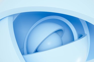 Soyut yuvarlak yarıküre ögesi arkaplanı, 3d oluşturma.