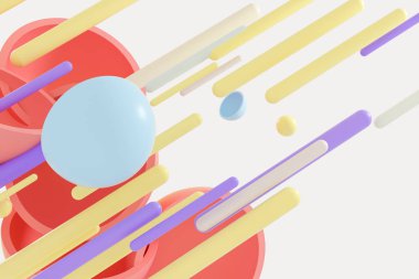 Soyut yuvarlak yarıküre ögesi arkaplanı, 3d oluşturma.