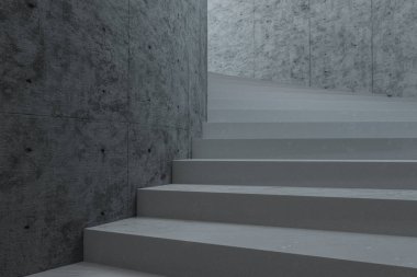 Yuvarlak merdiven, kavramsal arka plan, 3D görüntüleme.