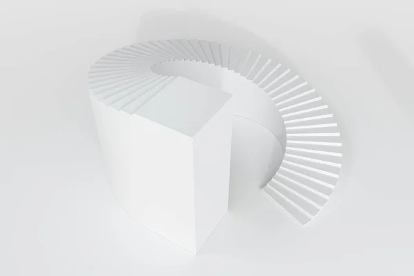 Escadaria redonda, fundo conceitual de tendência alta, renderização 3d . — Fotografia de Stock