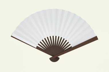 Beyaz arka planlı hayranlar, Çin tarzı dekorasyon, 3D, görüntüleme.