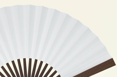 Beyaz arka planlı hayranlar, Çin tarzı dekorasyon, 3D, görüntüleme.