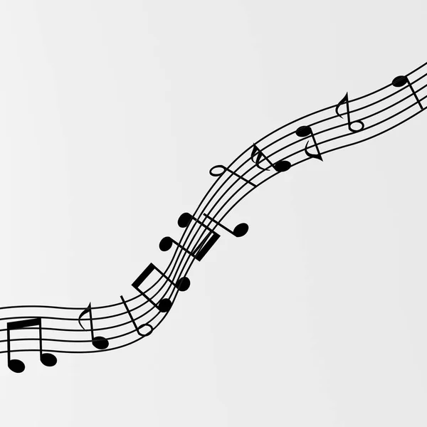 Notas de música negra con fondo blanco, representación 3d . — Foto de Stock