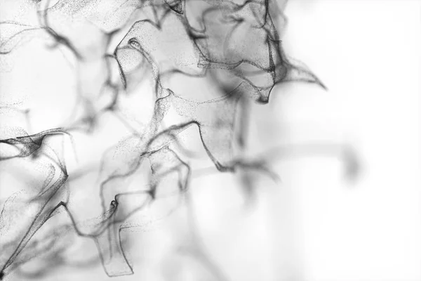 Σωματίδια που κινούνται σε λευκό φόντο, 3d απόδοση. — Φωτογραφία Αρχείου