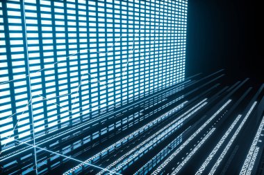 Floresan arkaplan, veri geometrisi, 3D görüntüleme.