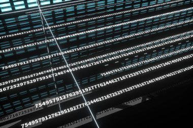 Floresan arkaplan, veri geometrisi, 3D görüntüleme.