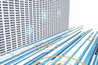 Floresan arkaplan, veri geometrisi, 3D görüntüleme.