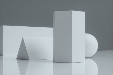 Hassas geometri ile koyu arkaplan, 3d görüntüleme.