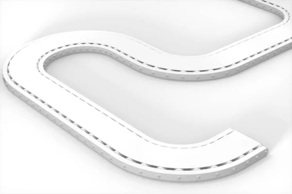 Beyaz hareketli taşıma bandı, beyaz arkaplan, 3D görüntüleme. — Stok fotoğraf