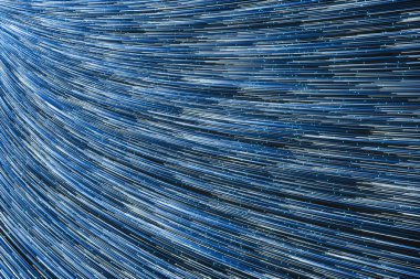 Glowing lines with round resource, power and line art, 3d rendering.