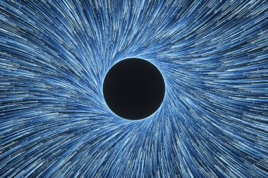 Glowing lines with round resource, power and line art, 3d rendering.
