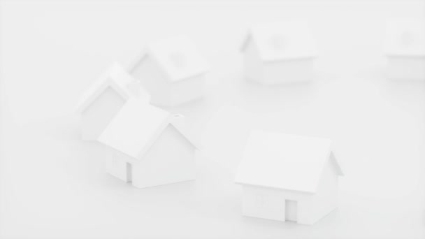 Červený dům s bílým domem model, 3D vykreslování. — Stock video