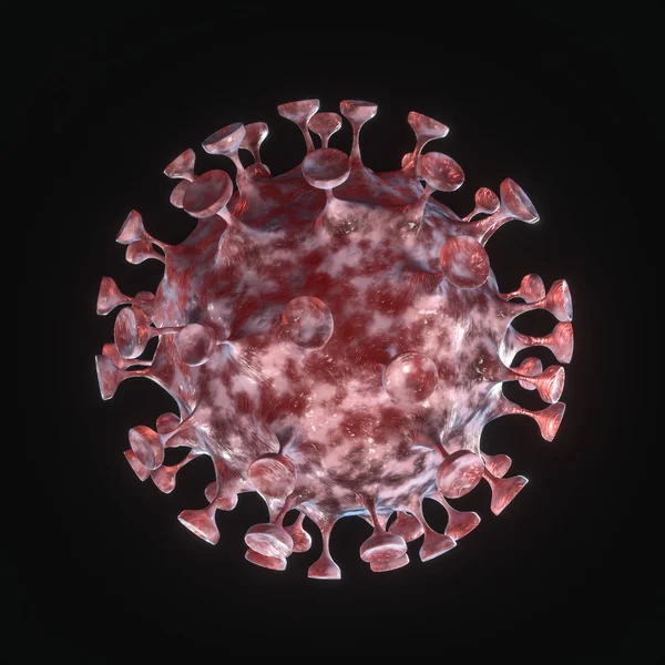 Verspreide corona virussen met donkere achtergrond, 3d rendering — Stockfoto