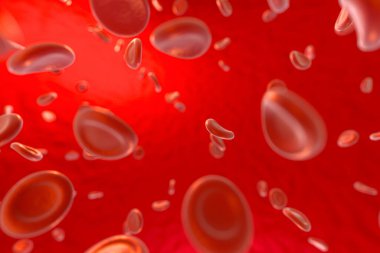 Kan ve kırmızı kan hücreleri, soyut gebelik, yaşam ve sağlık, 3D görüntüleme.