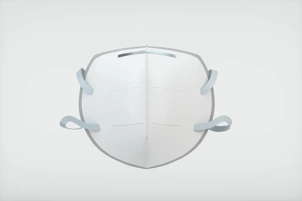 Topeng medis dengan latar belakang putih, render 3d . — Stok Foto