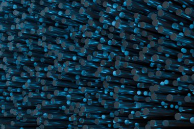 Koyu arkaplanlı cilalı silindirler, 3 boyutlu görüntüleme.