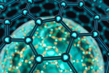 Cells and biological chain,molecules and abstract conception,3d rendering.