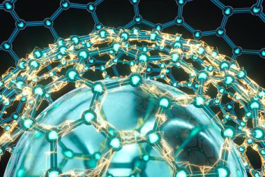 Cells and biological chain,molecules and abstract conception,3d rendering.