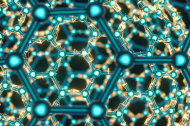 Cells and biological chain,molecules and abstract conception,3d rendering.